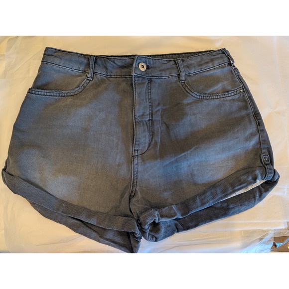 Pilcro and the Letterpress Pants - Pilcro and the Letterpress High Rise Cuffed Denim Shorts Black Size 29
